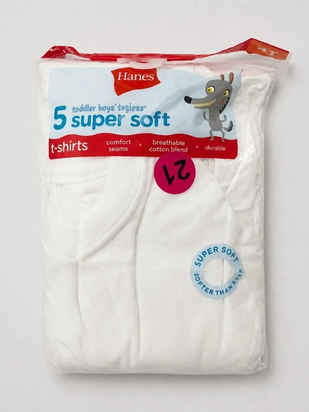 Hanes toddler Boys’ tagless superstar white undershirts 5 pack NWT